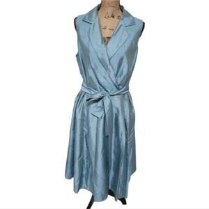 Jones Studio satin‎ belted shawl collar midi party dress plus size 16W
